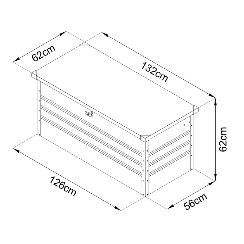 AXI Miles Metal Opbevaringsboks 400 Antracit - 132x60x62cm