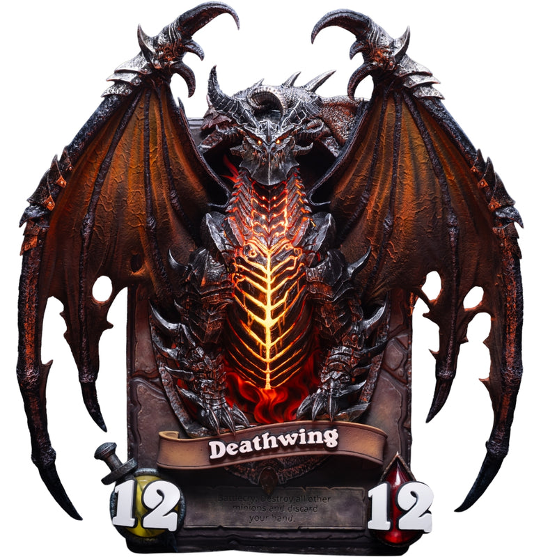 Blizzard Hearthstone Deathwing kunstramme med statue
