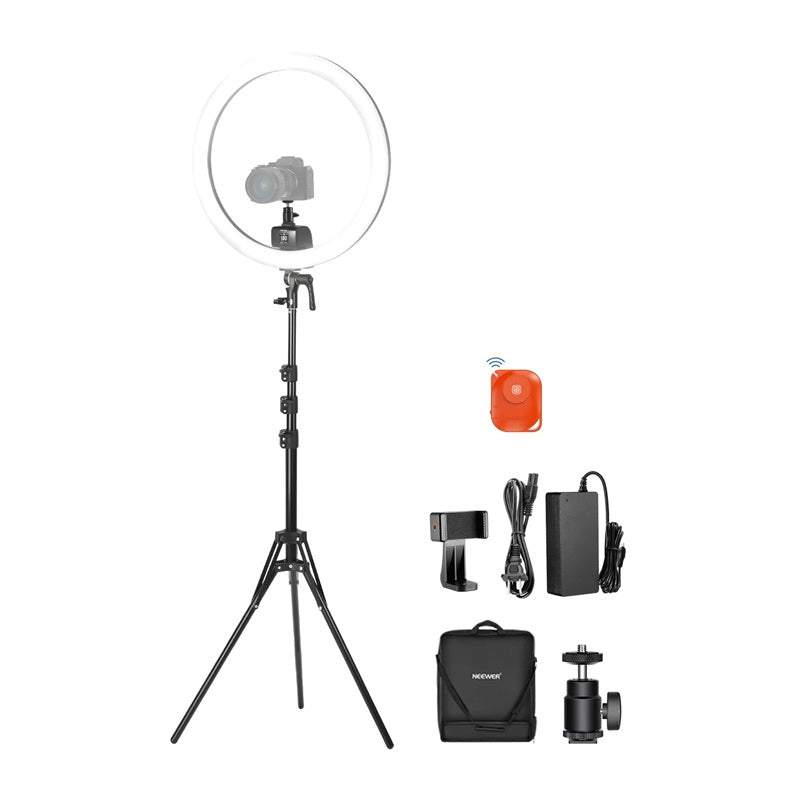 Neewer SRP18C 17cm selfiesæt med rund LED-mobillampe