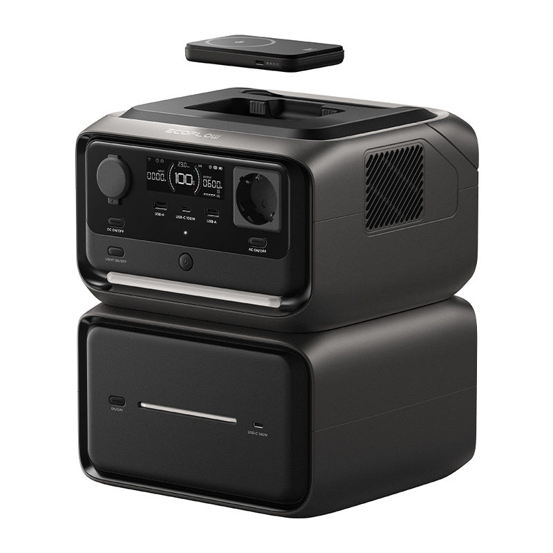EcoFlow River 3 Max Plus 858Wh powerstation (trådløs)