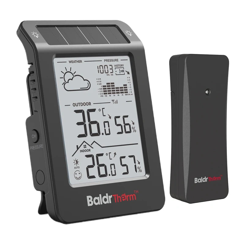 BALDRTHERM B0596WT2H2P-V1 soldrevet vejrstation (sort)