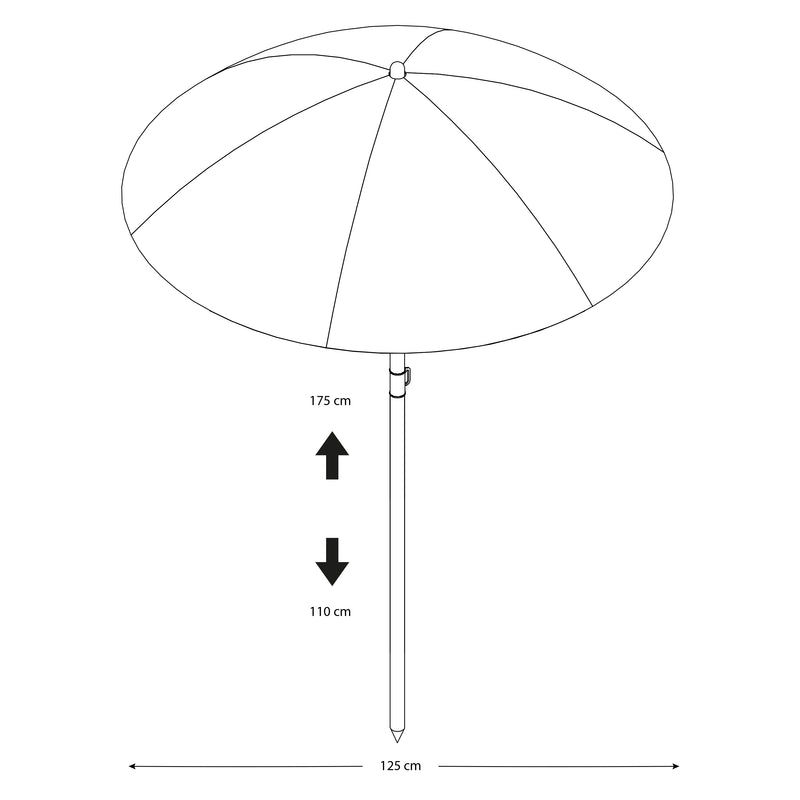 AXI Parasol Ø125 cm - Grøn/Hvid