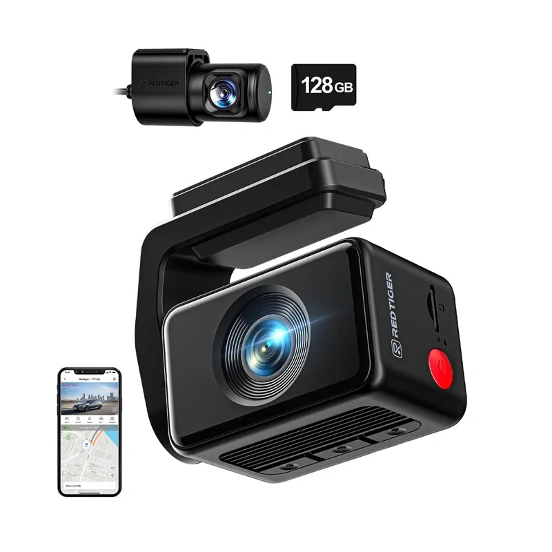 REDTIGER F4 Pro WiFi 4K + 1080p 128GB dashcam