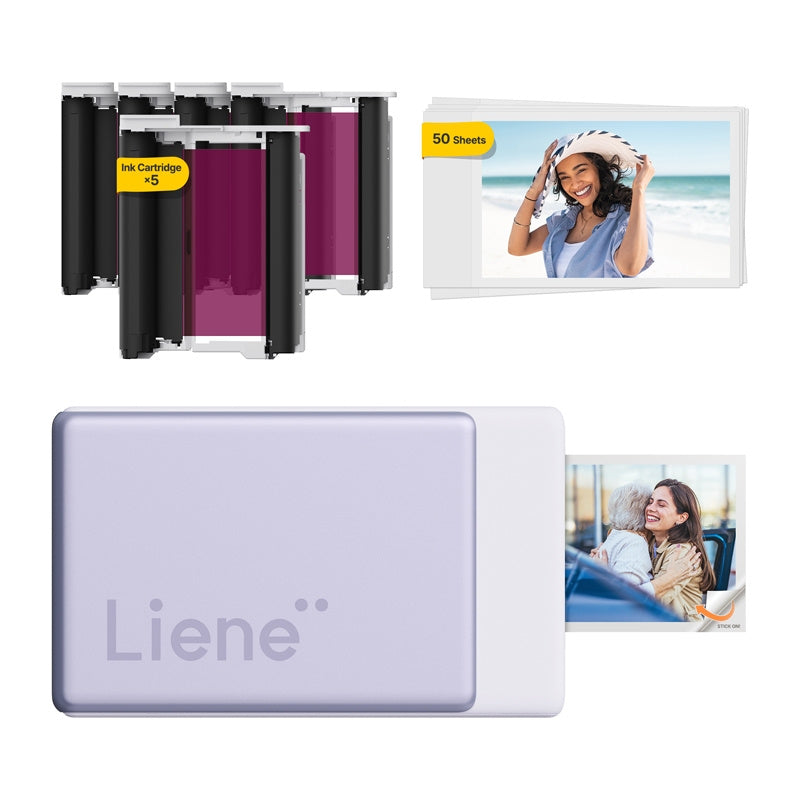 LIENE Pearl N200 Pro 2x3 tommer bærbar fotoprinter (lilla)