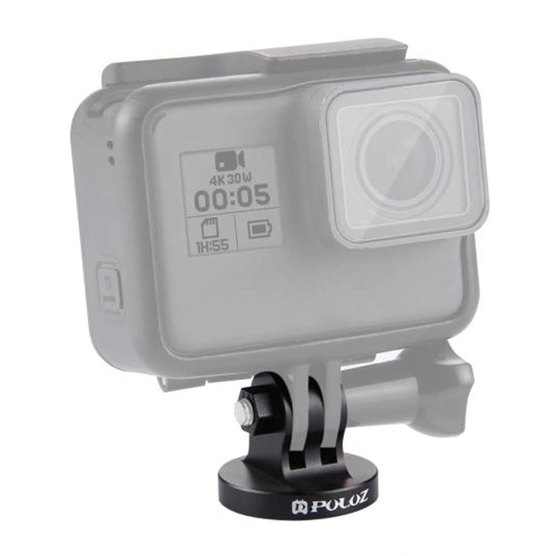 Puluz holder med 1/4 tommer CNC-gevind til actionkameraer (sort)