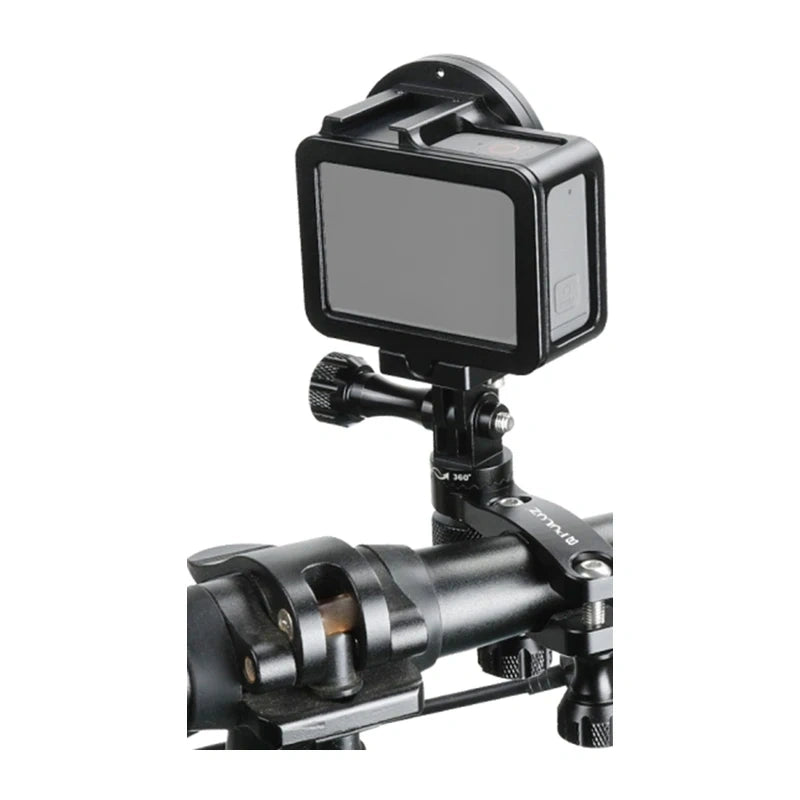 Puluz styrholder i aluminium med 360 graders rotation til actionkameraer (sort)