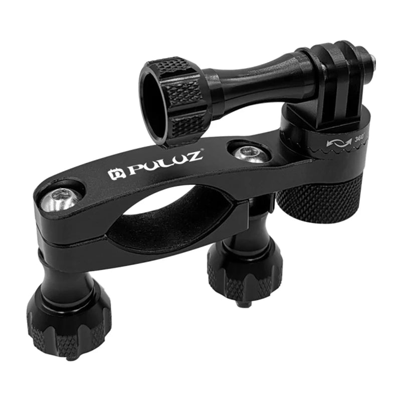 Puluz styrholder i aluminium med 360 graders rotation til actionkameraer (sort)