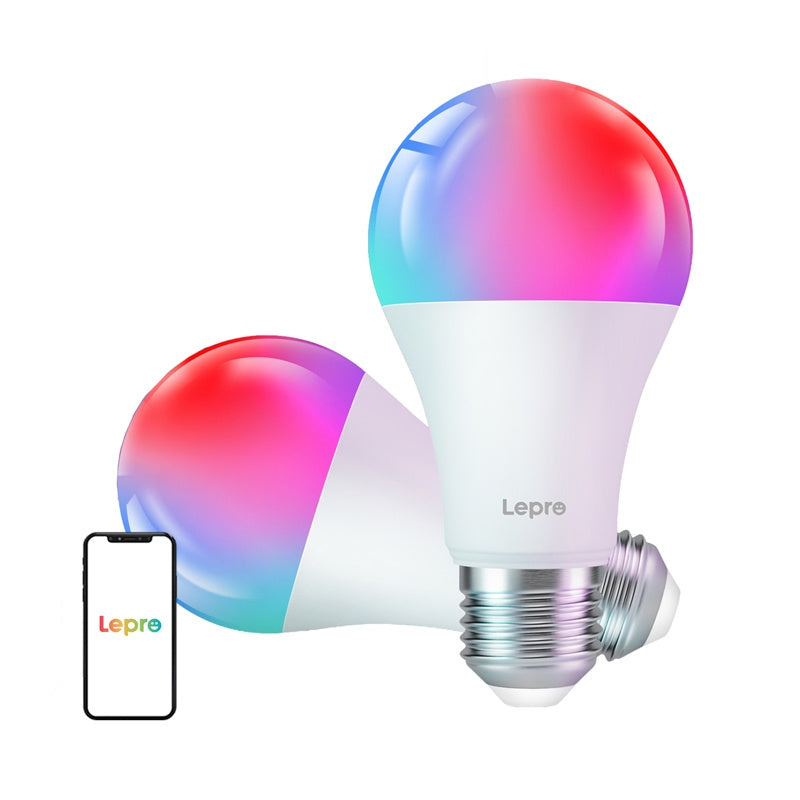 LEPRO B2-2 E27 Wi-Fi LED-pære, 1100 lm, 2-pak