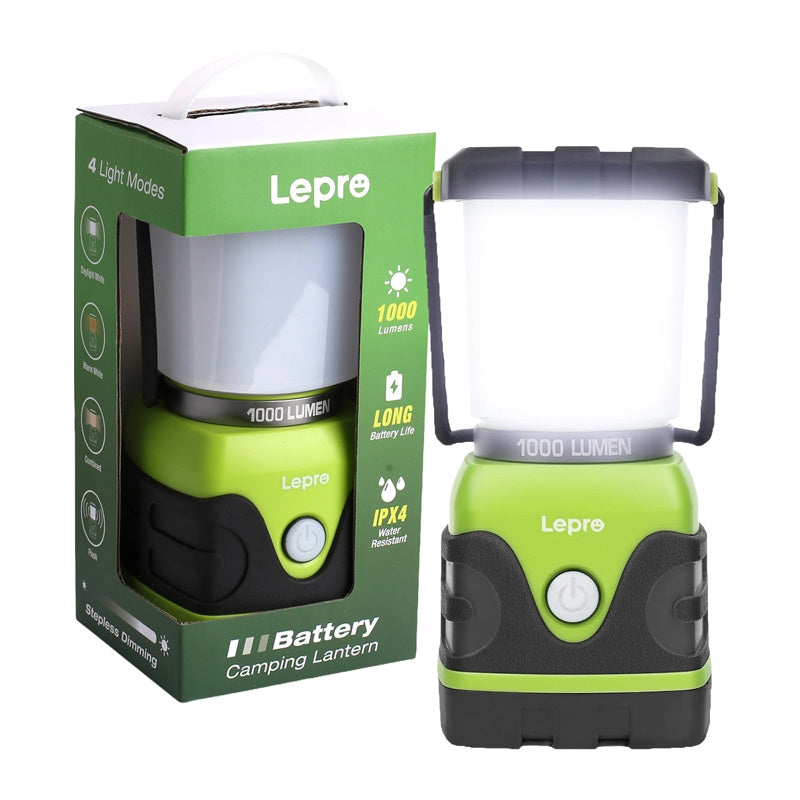 LEPRO 3300002 batteridrevet campinglampe, 1000 lumen