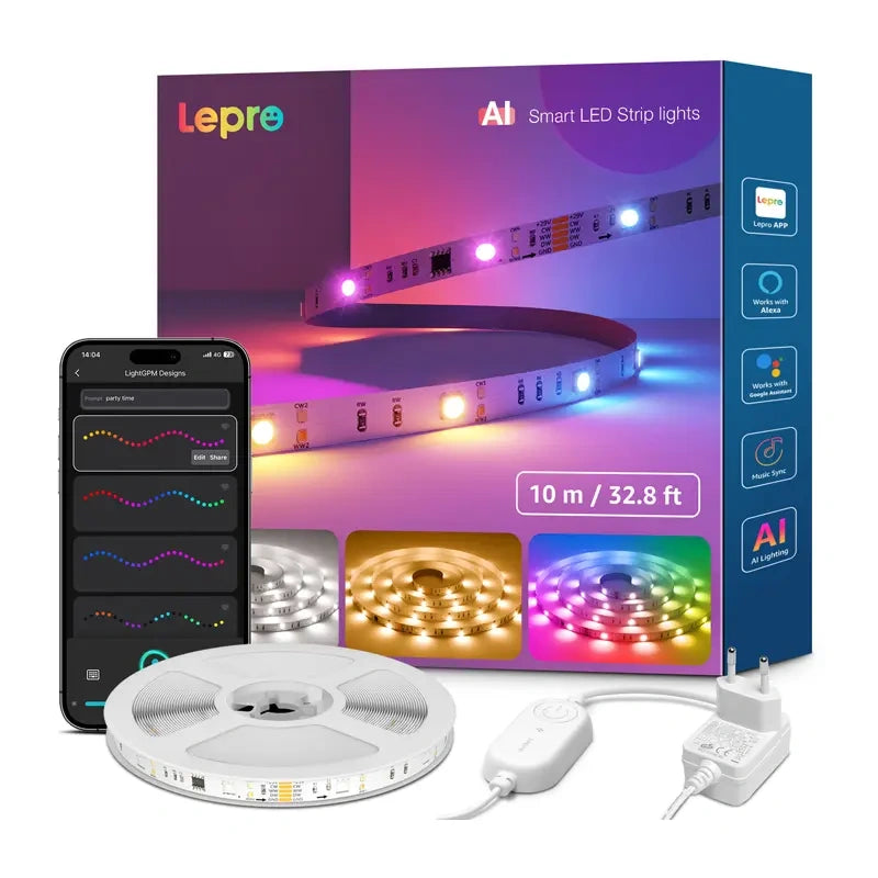 Lepro S2 10 m Wi-Fi Bluetooth RGBIC LED-strip