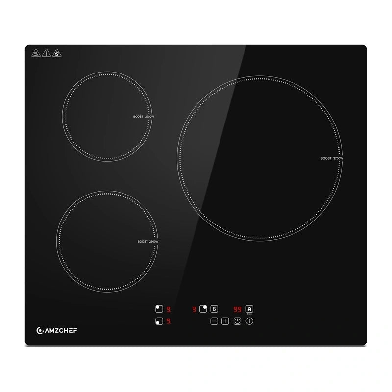 AMZCHEF CE-T-74IB3xyzf-CS induktionskogeplade med 3 zoner