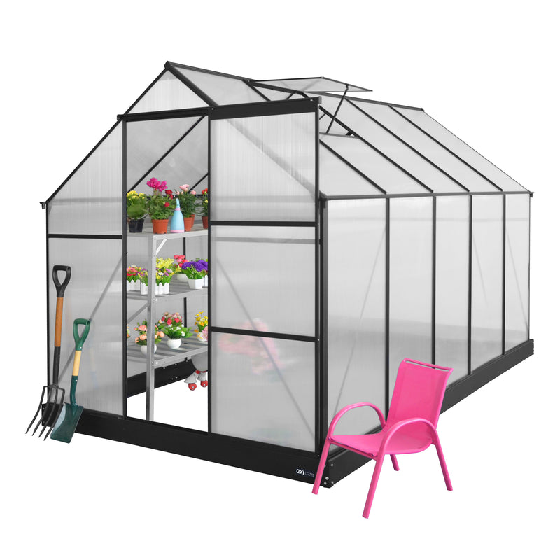 AXI Simon Drivhus Polycarbonat - Sort 310x190x207 cm