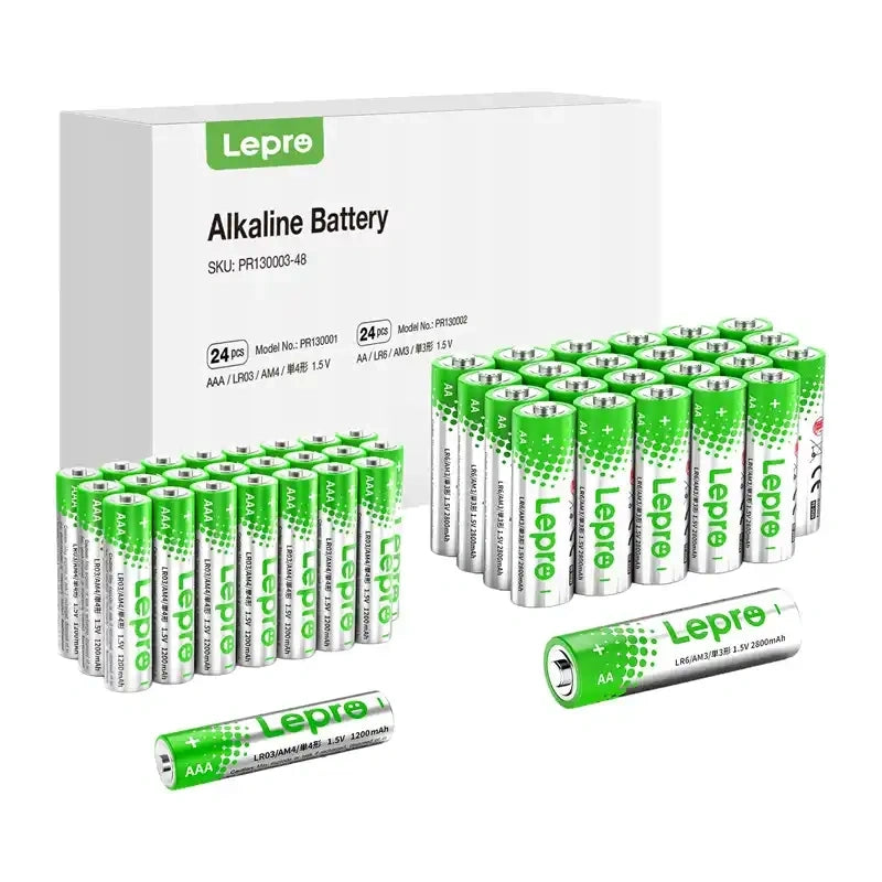 LEPRO 130003-48 AA/AAA alkaliske batterier, 48-pak