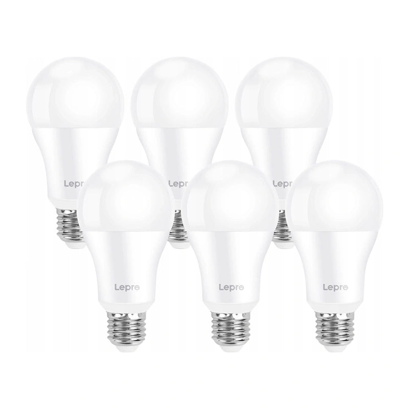 LEPRO 100080-DW-EU-6 E27 A60 LED-pære 13W (100W) 1521 lm 6500K 180°, 6 stk.