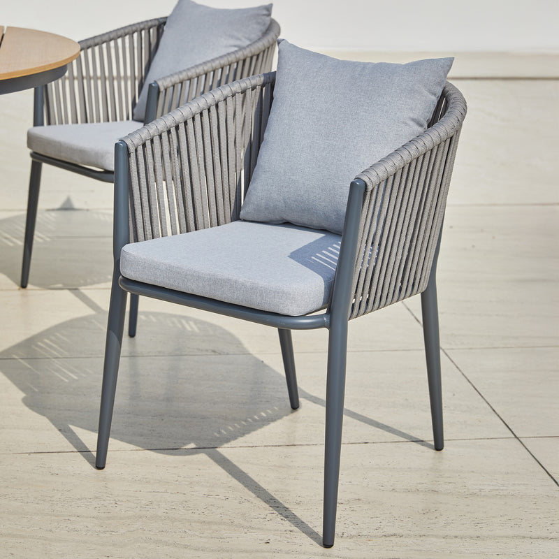 AXI Chay Havesæt med 8 stole - Antracit med trælook Polywood
