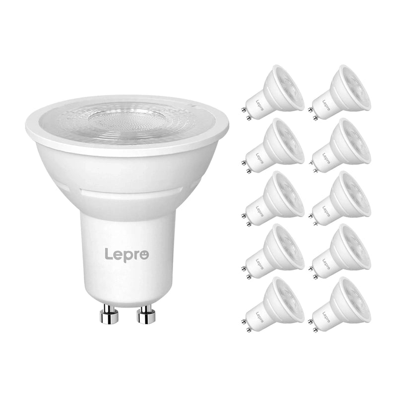 LEPRO 200084-WW-EU-10 GU10 dæmpbar LED-pære, 4,5W, 345 lm, 2700K, 38°, 10-pak