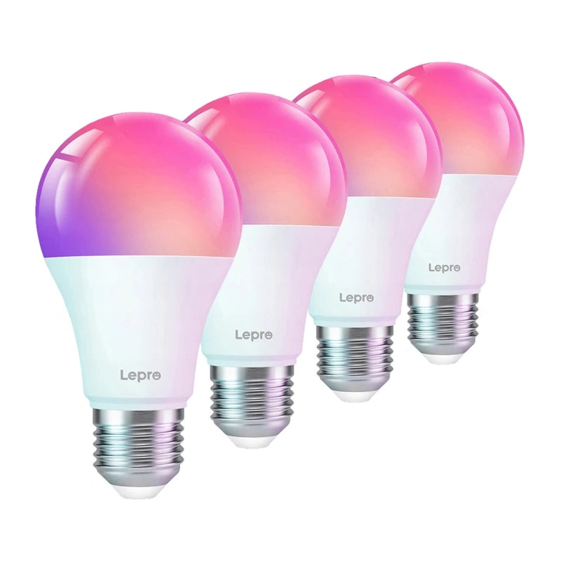 LEPRO B1-EU-4 E27 Wi-Fi LED-pære, 4-pak