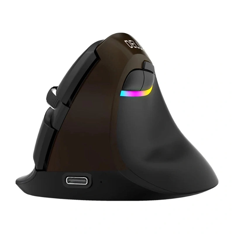 Delux M618Mini ergonomisk mus, guld (USB/Bluetooth/2.4G)