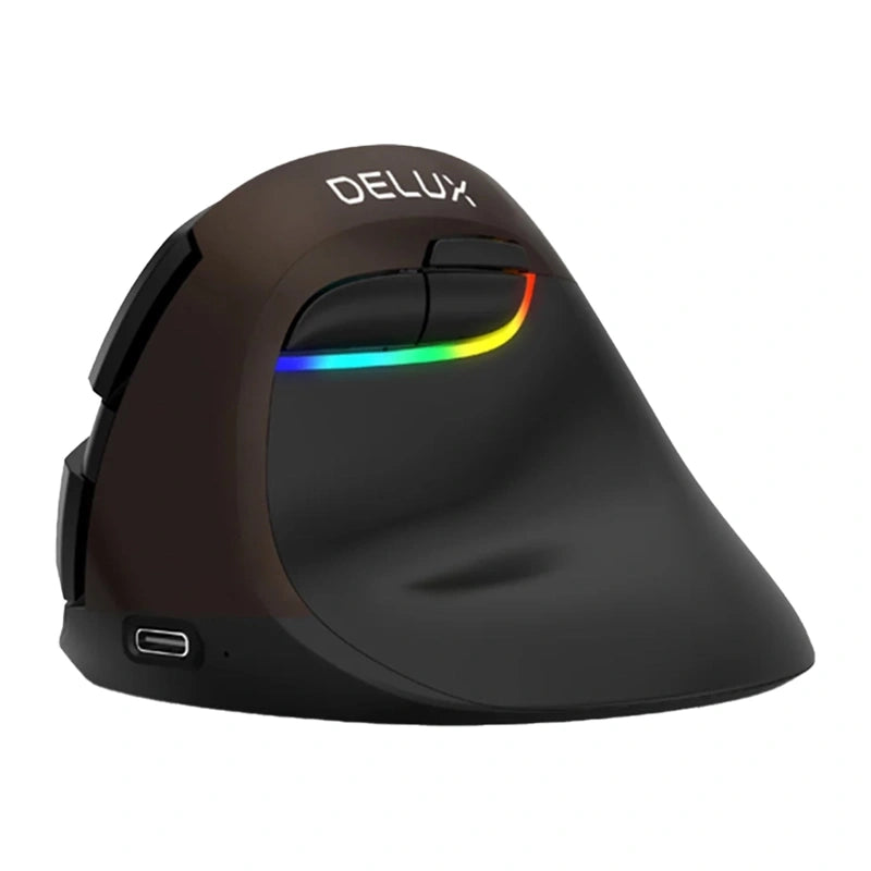 Delux M618Mini ergonomisk mus, guld (USB/Bluetooth/2.4G)