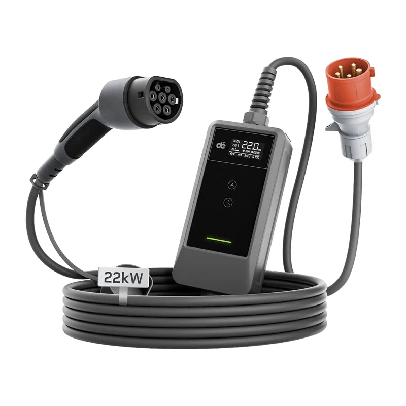 dé bærbar elbillader Traveler Set 22kW