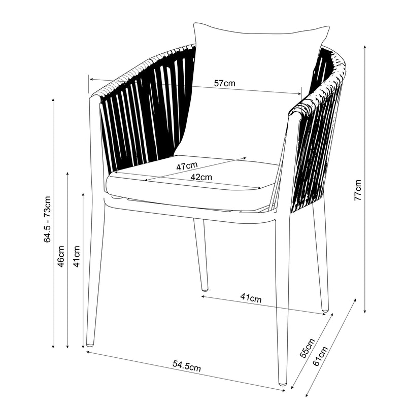 AXI Marzi/Faye 180-240 cm Havesæt 7-delt Teak/antracit - udtrækkeligt