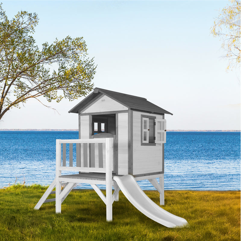 AXI Lodge XL Legehus Classic - Hvid Rutsjebane