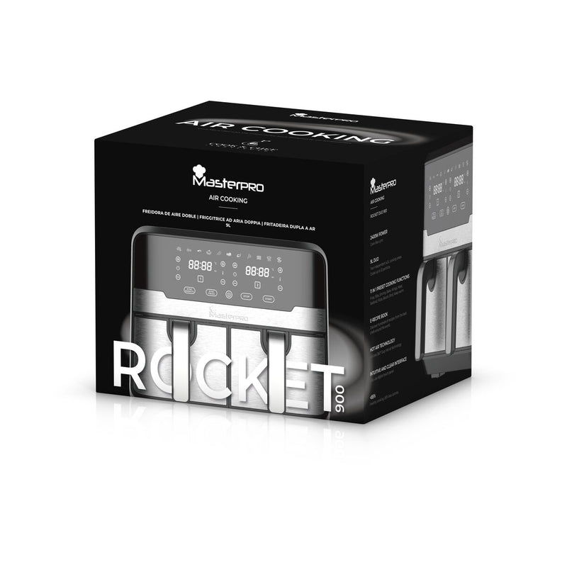 Varmluftsfrituregryde Masterpro Rocket Duo 900 2400 W 9 L Sort