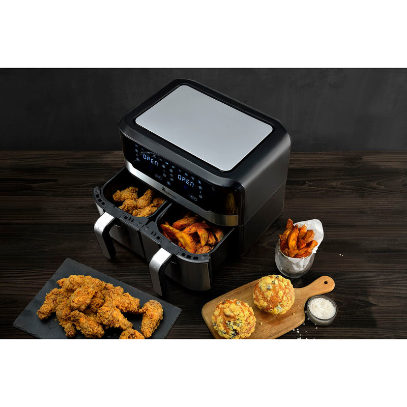 Varmluftsfrituregryde Masterpro Rocket Duo 900 2400 W 9 L Sort