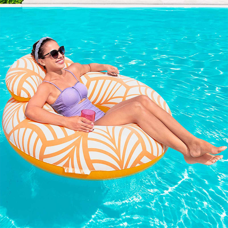 Oppustelig poolstol Bestway Deluxe 118 x 117 cm Hvid Orange (Refurbished B)