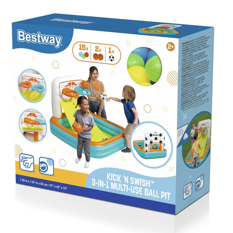 Bestway Oppustelig Børnepool med Basket og Bolde 120x107x84 cm +2 År 52728