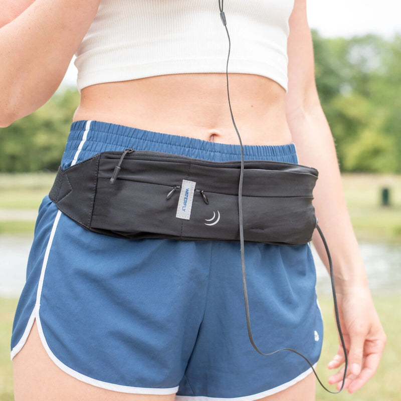 Waterfly Løbebælte 3.0 Sort Unisex Lycra 1L med Reflekser og Hovedtelefonudgang (Refurbished B)