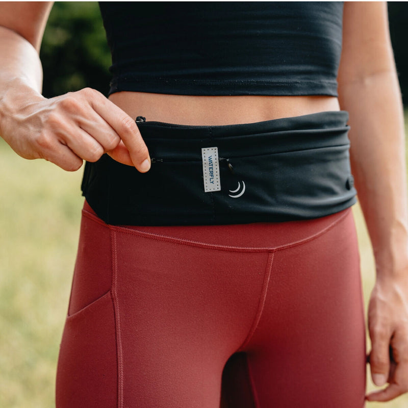 Waterfly Løbebælte 3.0 Sort Unisex Lycra 1L med Reflekser og Hovedtelefonudgang (Refurbished B)