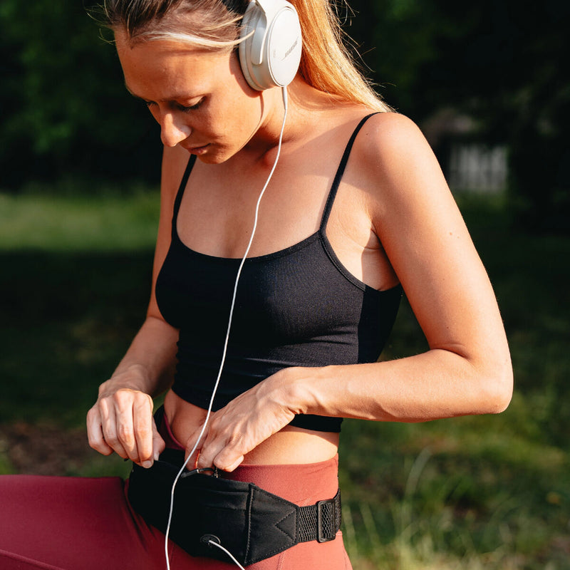 Waterfly Løbebælte 3.0 Sort Unisex Lycra 1L med Reflekser og Hovedtelefonudgang (Refurbished B)