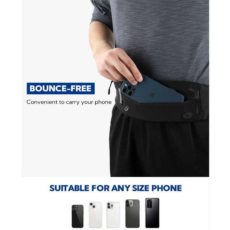 Waterfly Løbebælte 3.0 Sort Unisex Lycra 1L med Reflekser og Hovedtelefonudgang (Refurbished B)