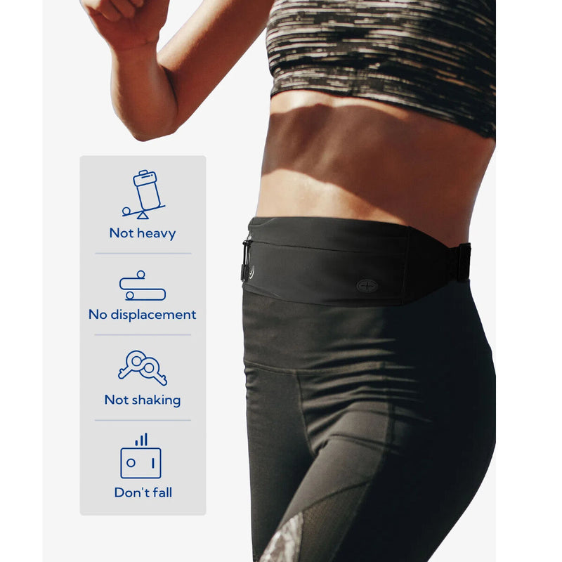 Waterfly Løbebælte 3.0 Sort Unisex Lycra 1L med Reflekser og Hovedtelefonudgang (Refurbished B)