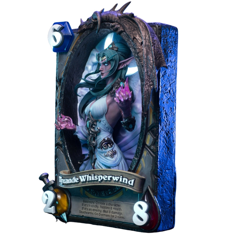 HEX Blizzard Hearthstone Tyrande Whisperwind statue med kunstramme