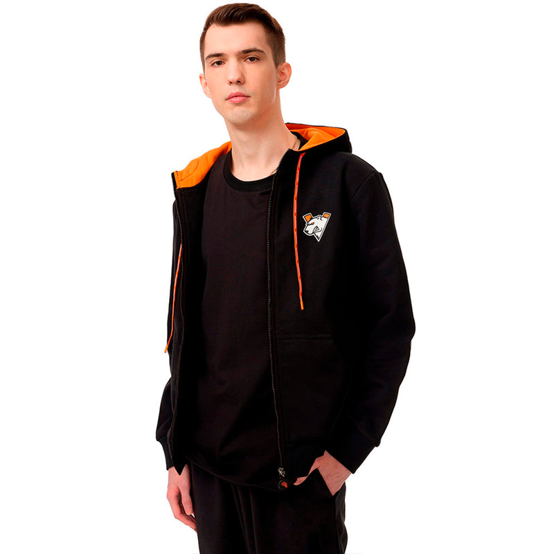 Virtus.pro basic collection hættetrøje med lynlås, sort