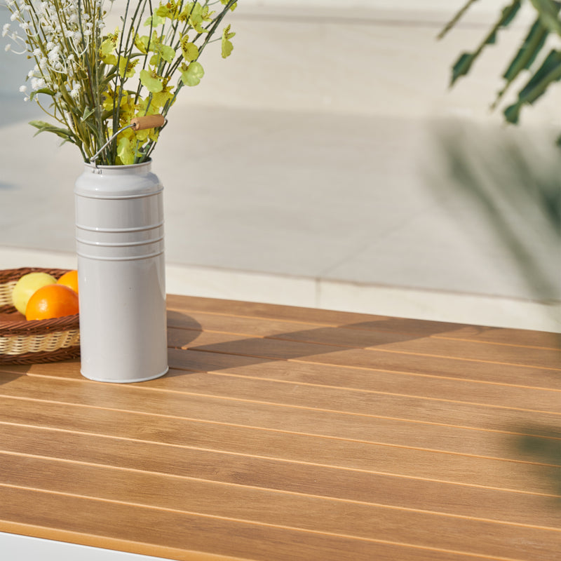 AXI Tony Havesæt med 2 bænke - Hvid/teak-look Polywood