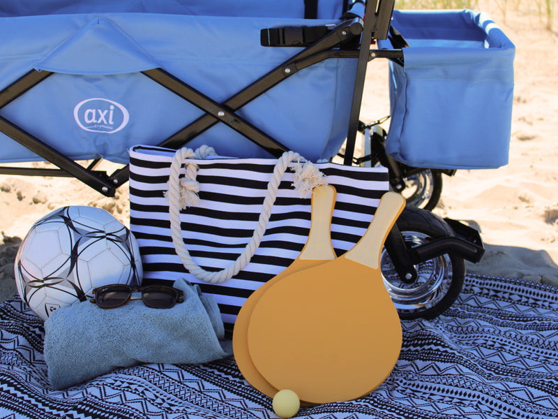 AXI AB210 sammenklappelig Strandvogn med tag, taske, bremse og styr - Blå