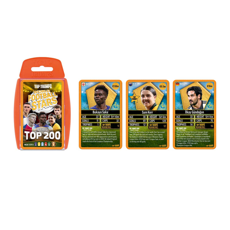 World Football Stars Top 200 - pakke 6 Top Trumps kortspil