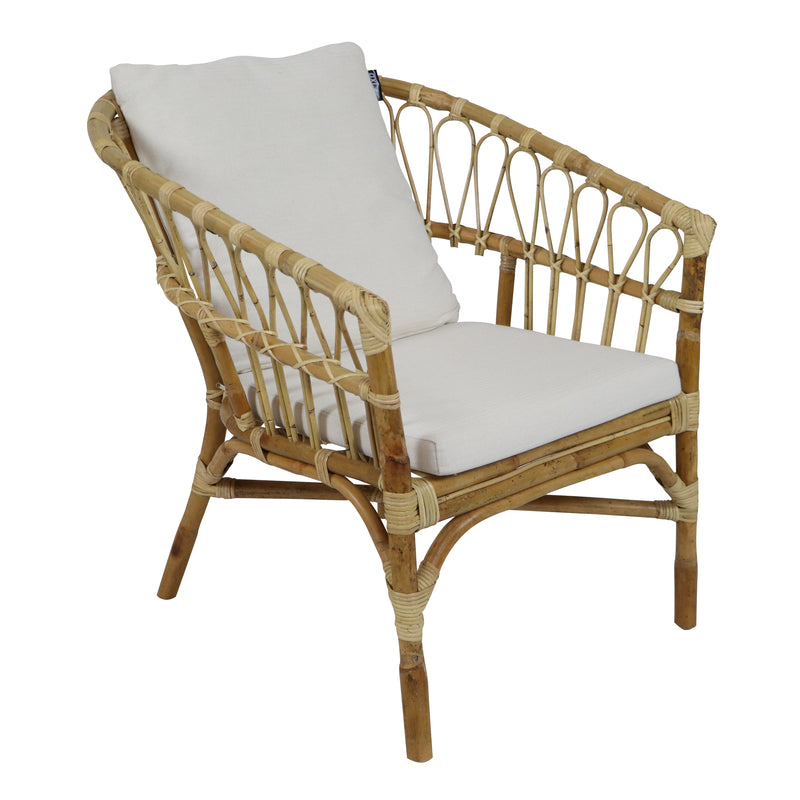 AXI Mary Rattan Loungesæt – 4 dele med sofa, bord og 2 stole Natur/hvid