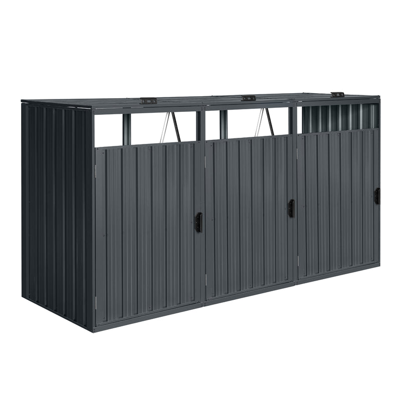 AXI Owen Metal Skraldespandsskur Antracit - 3 Skraldespande
