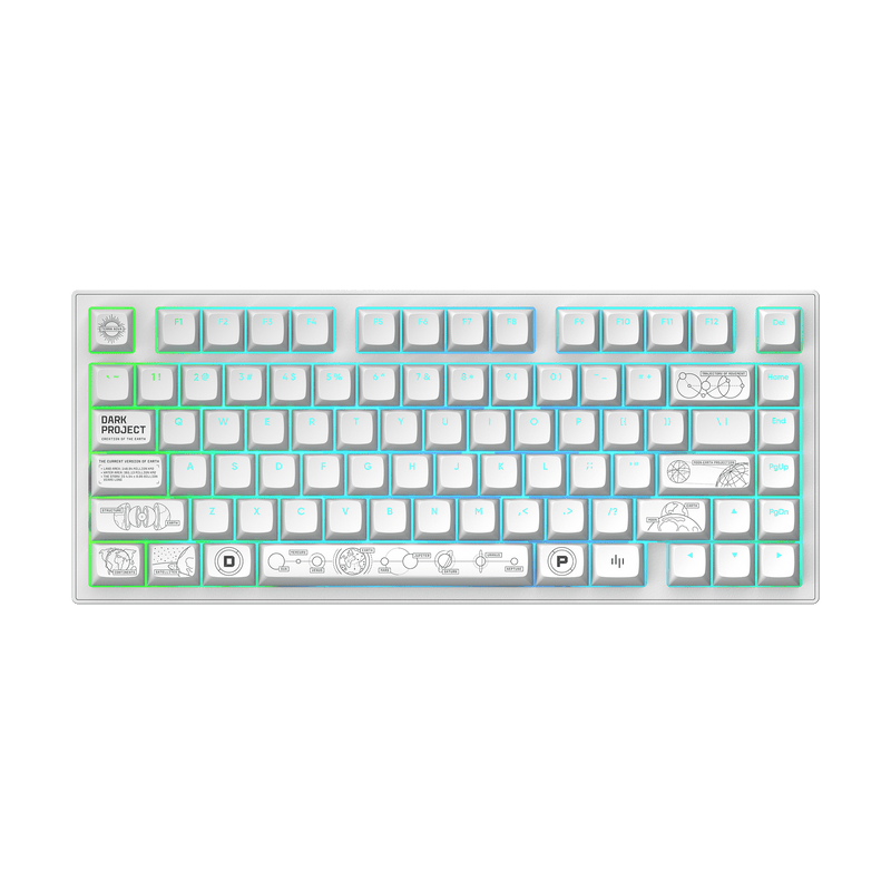 Dark Project ALU Terra Nova R2 hvid - trådløst gamingtastatur (ANSI)