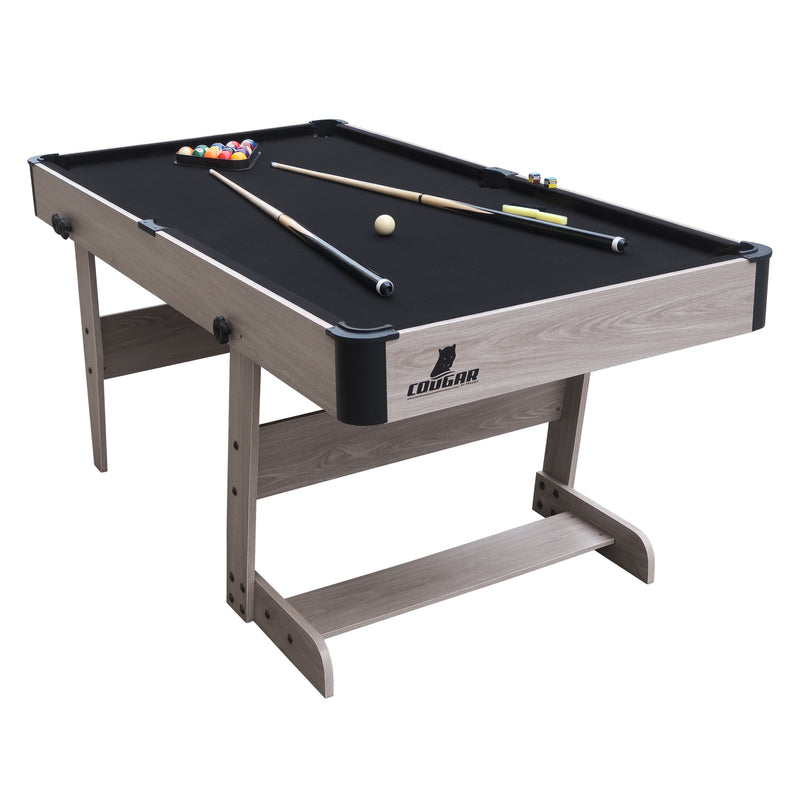 Cougar Hustle XL sammenklappeligt Poolbord - Oak/Sort