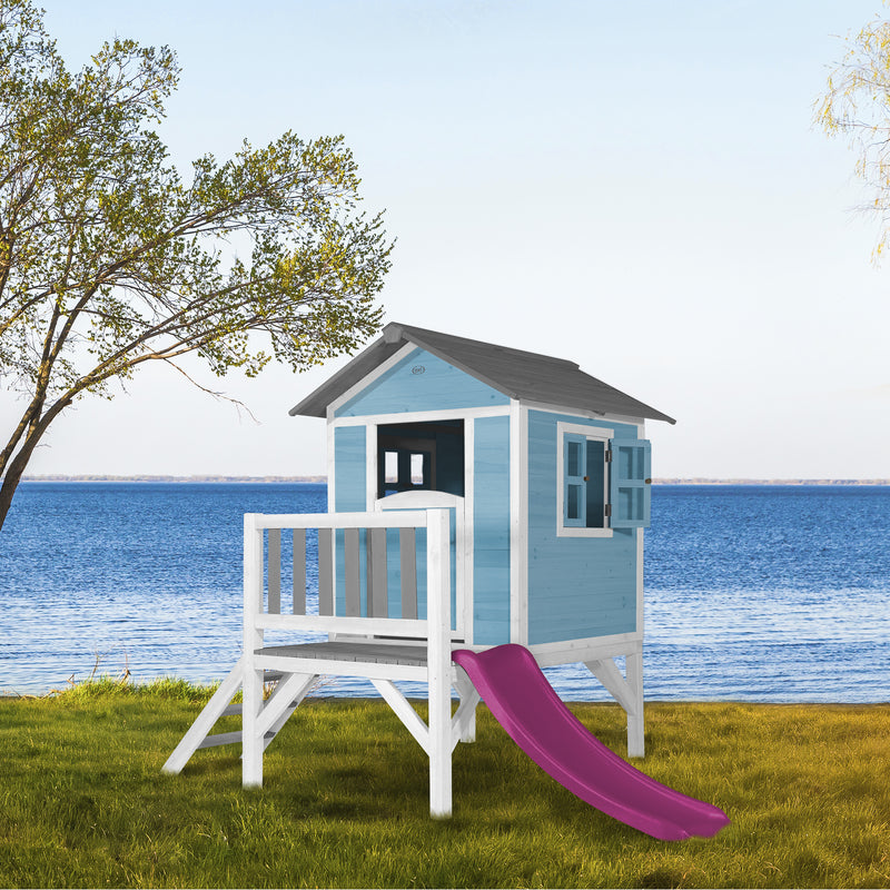 AXI Lodge XL Legehus Caribisk Blå - Lilla Rutsjebane