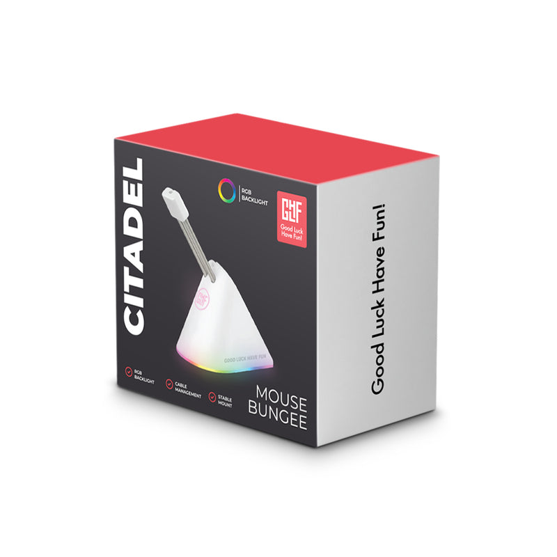 FragON - Citadel RGB musebungee med 8 farvede clips, hvid