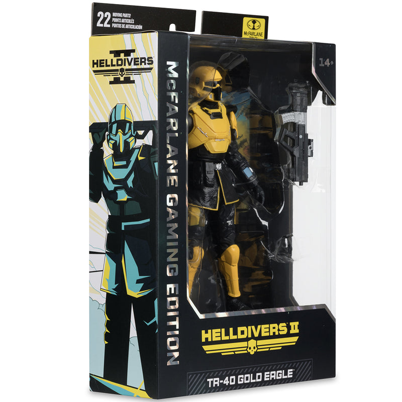 Helldivers 2 T4-40 Gold Eagle 7 tommer actionfigur McFarlane Gaming Edition