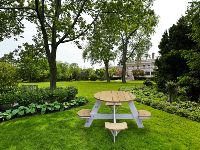 AXI UFO Picnicbord Rundt - Brun/Hvid