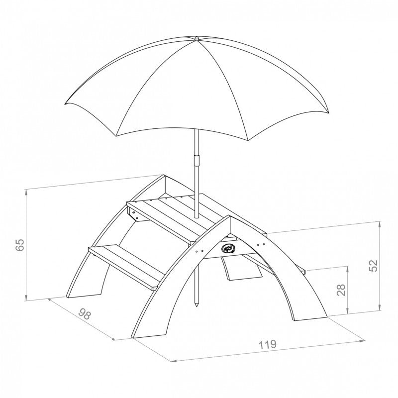 Kylo picnicbord med parasol