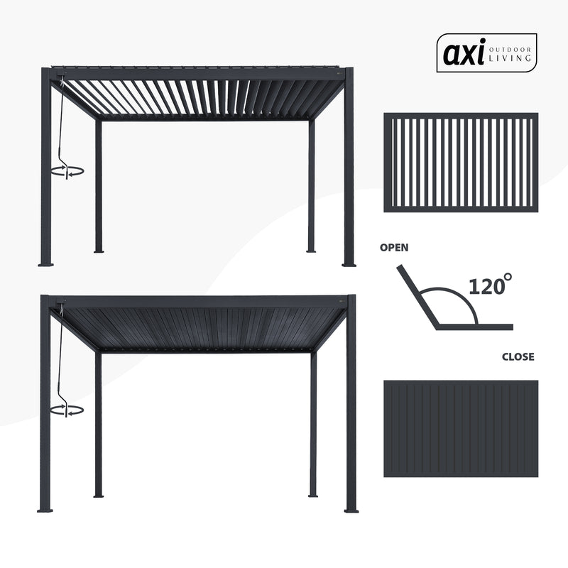 AXI Raya Aluminium Pergola 300 x 400 cm - Antracit